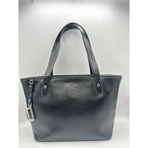 Ralph Lauren Black Leather Tote Bag – Elegant Everyday Shopper